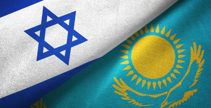 哈萨克斯坦和以色列国旗